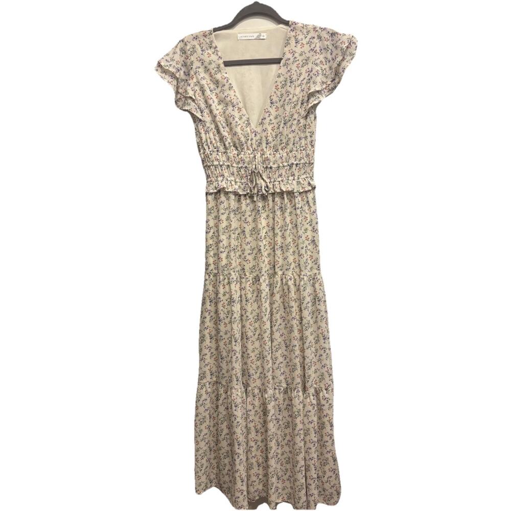 Altar'd State Women's Floral Maxi Dress V-Neck Size XS Sheer